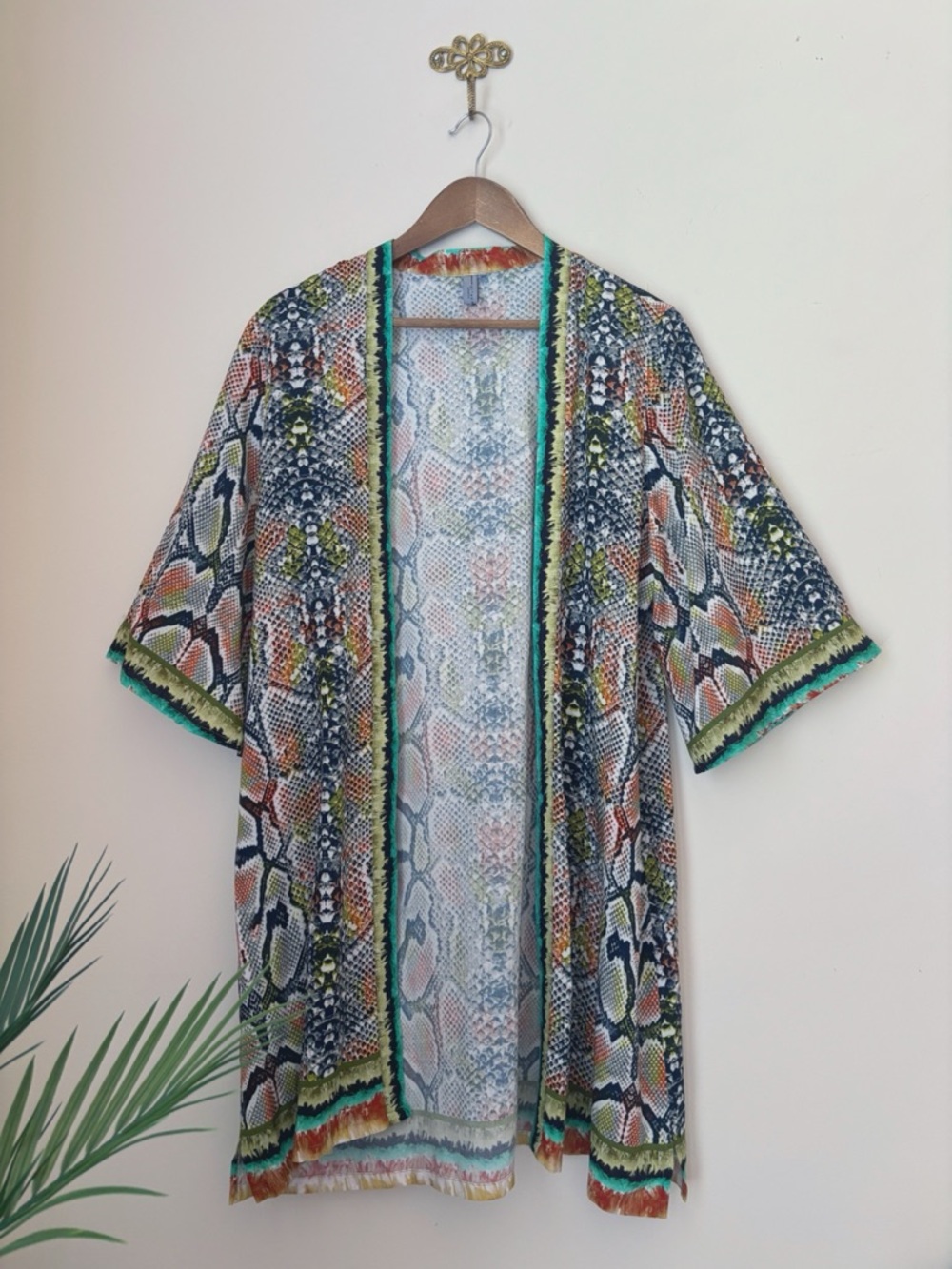 BL^nk London Annette Python Snake Print Short Kimono One Size